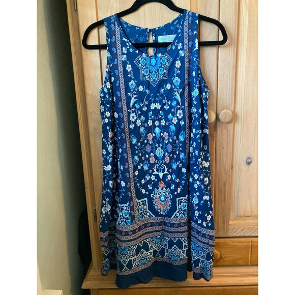 Aventura | Fair Trade Certified Moroccan Style Floral Sheath Dress | Small - Picture 1 of 5